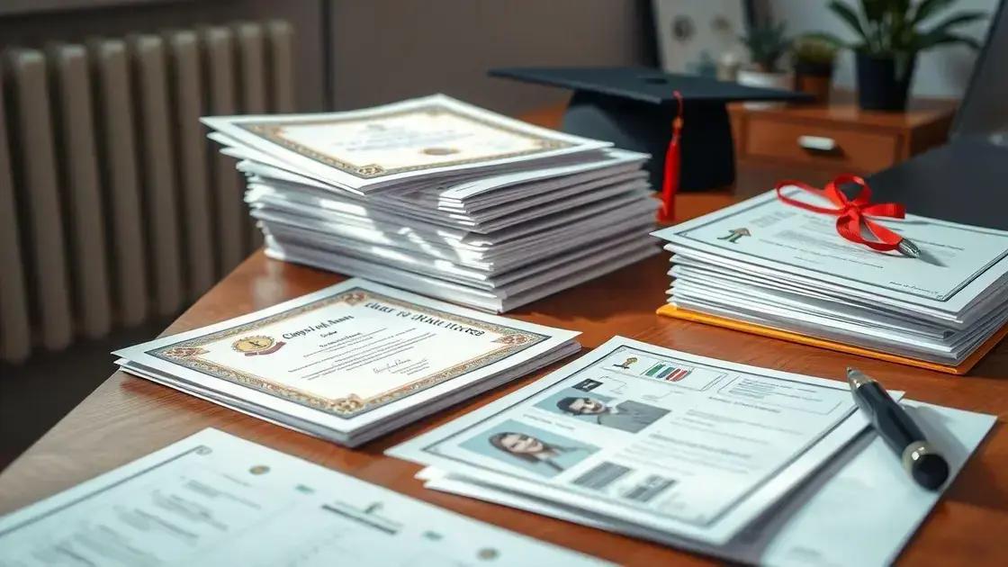 Documentação necessária para a inscrição