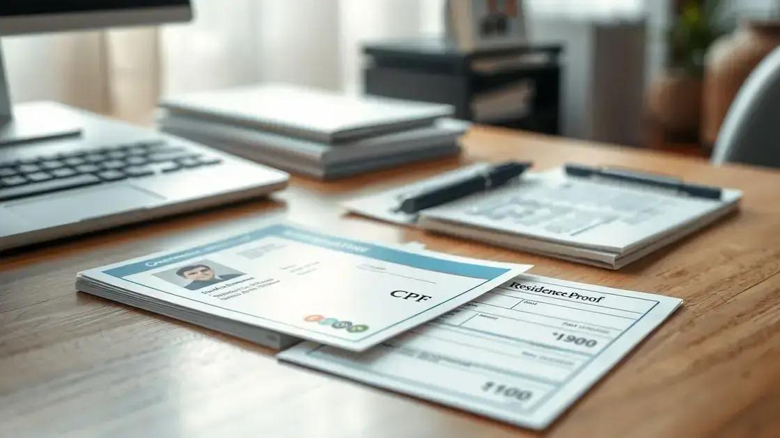 Documentação necessária para a inscrição